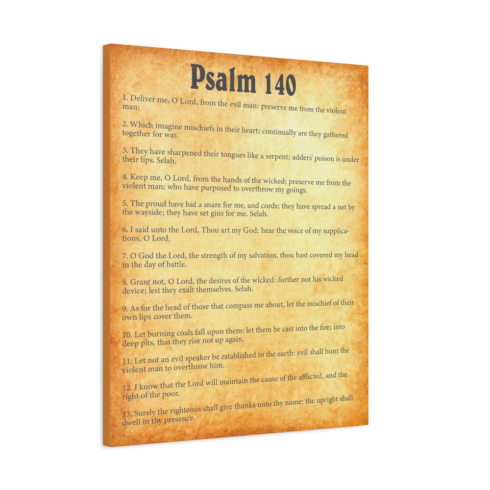 Scripture Walls Psalm 140 Gold Bible Chapter Canvas Christian Wall Art Unframed